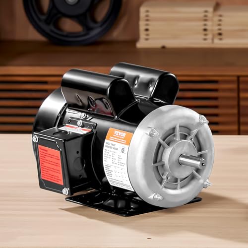 VEVOR 1.5HP Electric Motor 3450 RPM, AC 115V/230V, 56 Frame, Air Compressor Motor Single Phase, 5/8" Keyed Shaft, CW/CCW Rotation for Agricultural Machinery and General Equipment - size: 1.5P-5/8" Shaft
