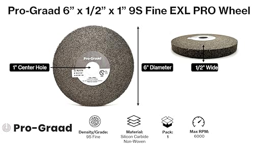 EXL PRO Deburring Wheel 6" x 1/2" x 1", 9S Fine, 94904 - style: 6" x 1/2" x 1"