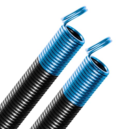 90 lb Light Blue Garage Door Extension Springs, Heavy-Duty Double-Looped 2-Pack for 7 ft Sectional Doors, ASTM 229 Steel - size: 90-Light Blue