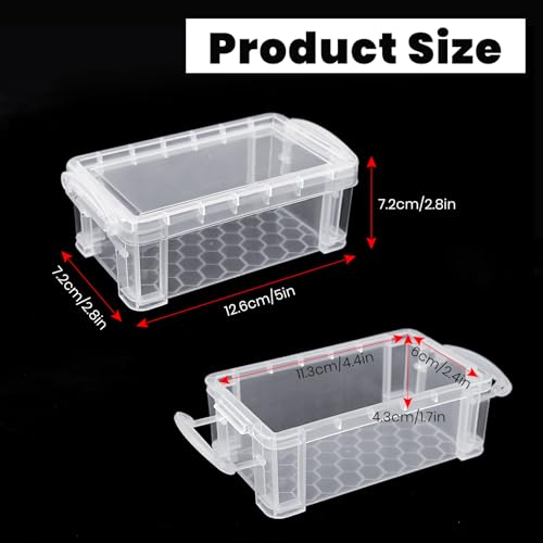 Small Plastic Box, Clear Mini Storage Bins, Stackable Tote with Lid-6 - color: 6-clear