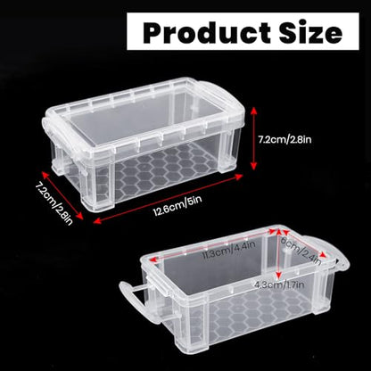 Small Plastic Box, Clear Mini Storage Bins, Stackable Tote with Lid-6 - color: 6-clear