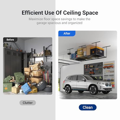 FLEXIMOUNTS 4x8 Overhead Garage Ceiling Storage Rack, 2 Pack, Hammertone - color: Hammertone, size: 4x8 ft