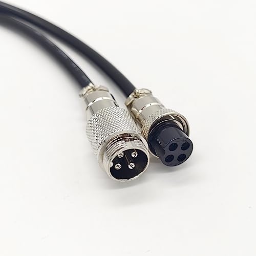 32.8Ft GX12 4Pin Female to Male Aviation Connector Cable,Metal Circular Adapter PVC Cable Connector 5A/125V,12mm for Electrical and Electronic Connections AWG22 10M - size: 4Pin