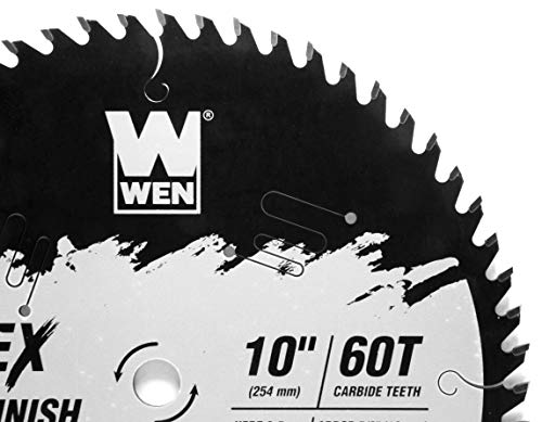 WEN BL1060C Apex 10-Inch 60-Tooth Carbide-Tipped Fine-Finish Industrial-Grade Woodworking Saw Blade with Cool-Cut Coating, Black