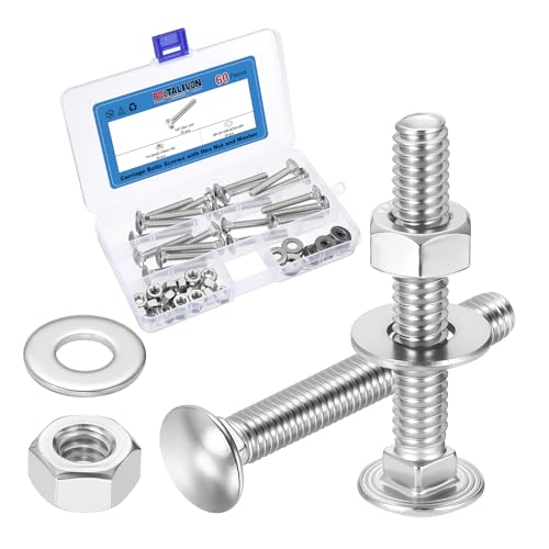 20Set 1/4"-20x1-3/4 Carriage Bolt 304SS - color: Silver, size: 1/4"-20x1-3/4
