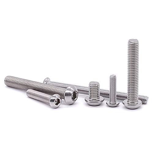 1/4-20 x 1-7/8" Button Head Socket Cap Bolts Screws, 304 Stainless Steel 18-8, Allen Hex Drive, Bright Finish, Fully Machine Thread, Pack of 25 - size: 1/4-20 x 1-7/8