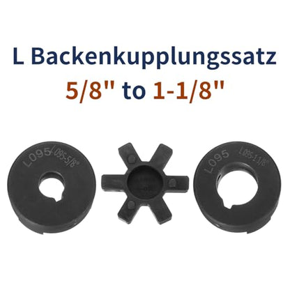 uxcell 5/8" to 1-1/8" L095 Flexible 3-Piece L-Jaw Coupling Coupler Set & Buna-N NBR Rubber Spider for Log Splitter Hybrid Equipment - size: 5/8 " to 1-1/8"