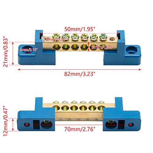 Bonsicoky Ground Bus Bar Terminal Block, 2Pcs