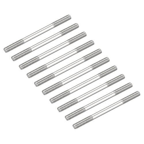 METALLIXITY Double Ended Stud Screws (M5 Thread 70mm Length) 10pcs, 304 Stainless Steel Dual Threaded Rod Bolts - for House Maintenance - size: M5x70mm