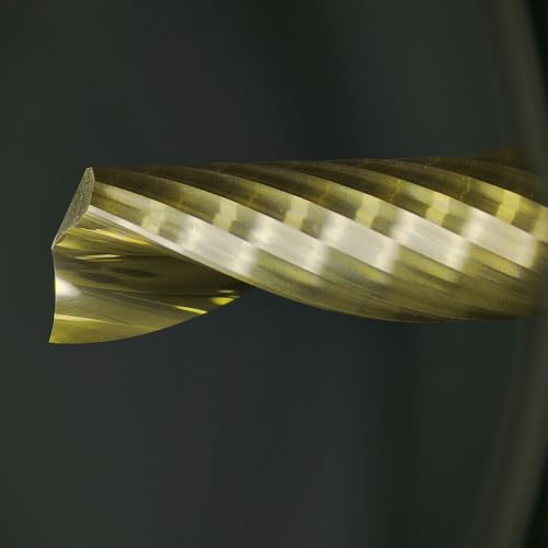 Tools Solid Carbide CNC Spiral Single Flute End Mill -ZrN Coating for Acrylic Plate Aluminum, Wood, Plastic, Brass, Copper Cutting - 1/4 Diameter 1/4" - size: ZrN 1/4-2.0" 1PCS