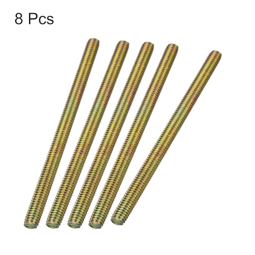 uxcell 8pcs Fully Threaded Rods 5/16x5 All Thread Studs Long Threaded Screw Carbon Steel for Furniture Garden Railing Mounting Assembly Fastening Frame Connection Colorful Zinc - size: 5/16x5"