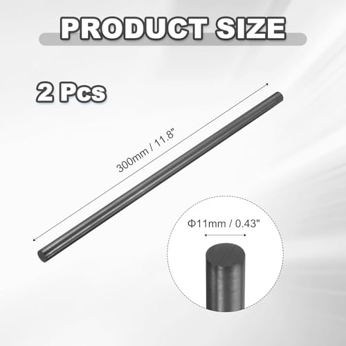 PATIKIL Graphite Rod 2 Pcs Graphite Stirring Rod 300x11mm Cylinder Stick - size: 300x11mm