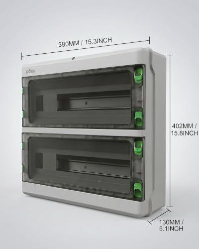 Circuit Breaker Box, IP66 Distribution Protection Box (HA-36 Way-H) - size: HA-36 - 15.8x15.3x5.1 INCH