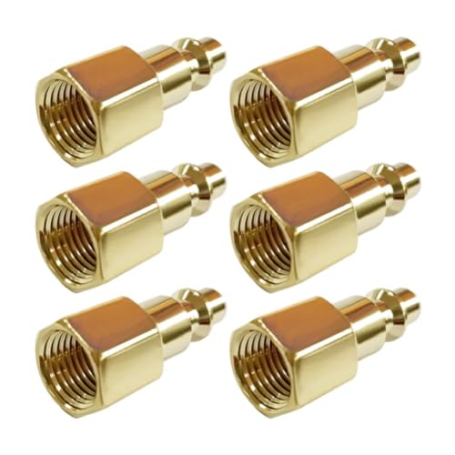 Uenede 1/8 Inch NPT Female Industrial Air Hose Quick Connect Plug, 6PCS - size: 1/8"NPT Female