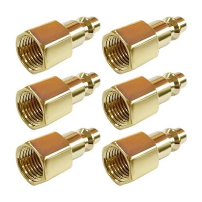Uenede 1/8 Inch NPT Female Industrial Air Hose Quick Connect Plug, 6PCS - size: 1/8"NPT Female