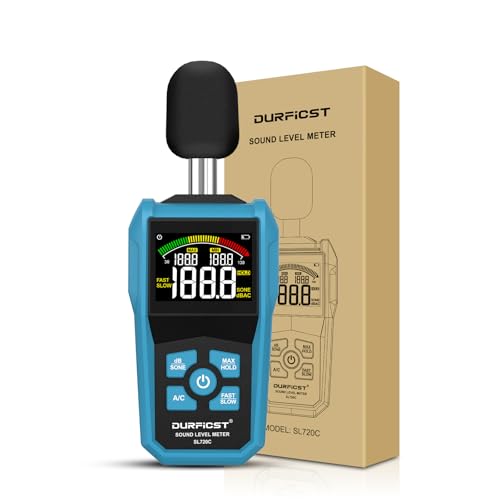 Decibel Meter, DURFICST Sound Level Meter with LCD Color Screen, 30-130dB