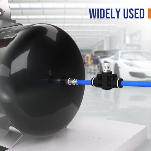5/16 8mm Push To Connect Valve,Shut Off Air Flow Control Fittings - color: Black SA, size: 5/16"OD(8mm)