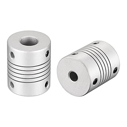 uxcell 10mm to 6mm Aluminum Alloy Shaft Coupling Flexible Coupler Motor Connector Joint L30xD25 Silver 2Pcs - size: 10mm to 6mm