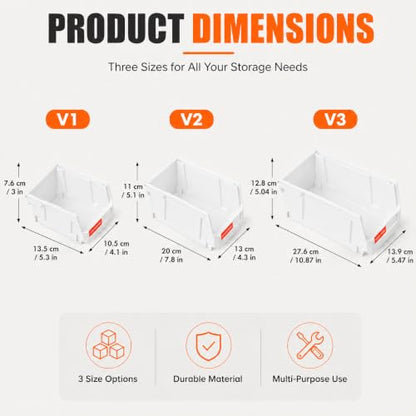 14pc Wall-Mounted Organizer V1 V2 V3 Master Combo Set White - color: White, size: V1-8Bins&V2-3Bins&V3-3Bins&4Rails