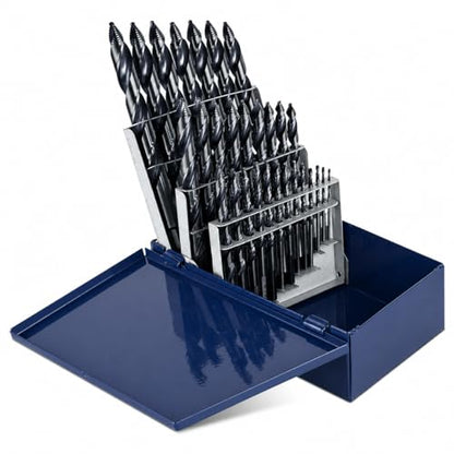 Steel Vision 29pc Hyper-Step M35 Cobalt Drill Bit Set, AlTiN Coated, 1/16" to 1/2" by 64ths, Split Point Metal Drill Bits for Stainless Steel, Hardened Steel, Cast Iron - style: 29 pc Stepped Drill