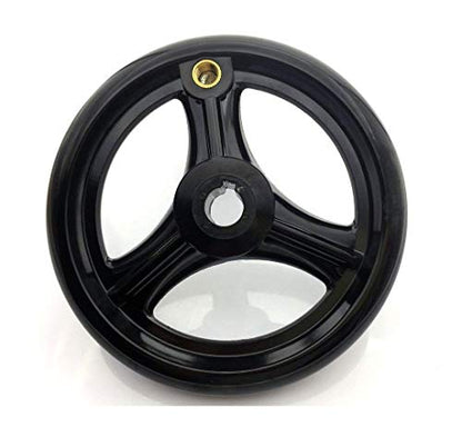4.9 inch Dia Hand Wheel with Revolving Handle 3 Spoked, 12mm Center Hole Diameter - size: 125mm Dia.