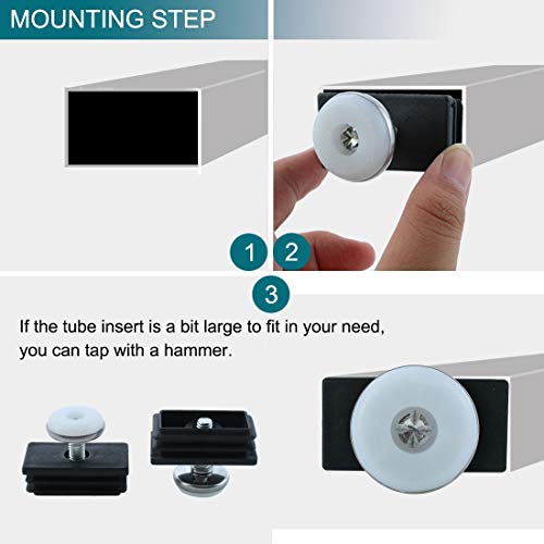 uxcell Adjustable Leveling Feet 25 x 50mm Rectangle Inserts Furniture Glide 8 Sets
