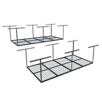FLEXIMOUNTS 4x8 Overhead Garage Ceiling Storage Rack, 2 Pack, Hammertone - color: Hammertone, size: 4x8 ft