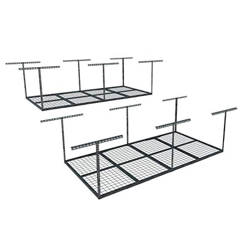 FLEXIMOUNTS 4x8 Overhead Garage Ceiling Storage Rack, 2 Pack, Hammertone - color: Hammertone, size: 4x8 ft