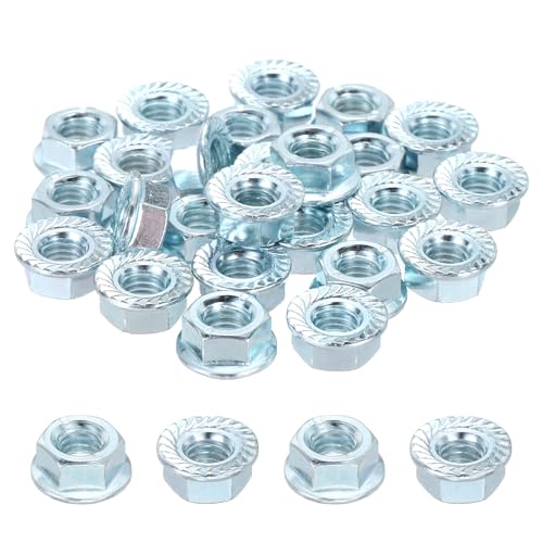 50Pcs Serrated Flange Hex Nuts-M8-1.25-Coarse Carbon Steel - color: Blue White, size: M8-1.25