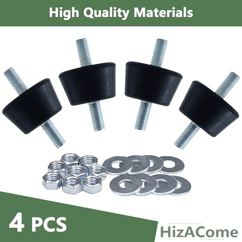 M8 45x32mm Rubber Isolator Mounts, 4 Pcs Double Studs Anti-Vibration Mounts for Generators, Compressors, Motor Engines, Pumps - size: D45*H32mm