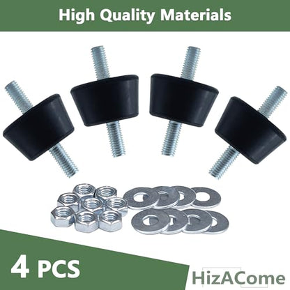 M8 40x26mm Rubber Isolator Mounts, 4 Pcs Double Studs Anti-Vibration Mounts for Generators, Compressors, Motor Engines, Pumps - size: D40*H26mm