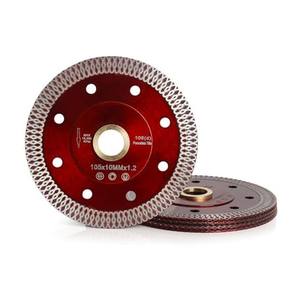 YIJING 5pcs/Box 4" Super Thin Diamond Cutting Blade Porcelain Tile Saw Blade with Arbor 7/8" or 5/8" Match with Hand-Held Grinder (4”-5pc) - size: 4”-5pc