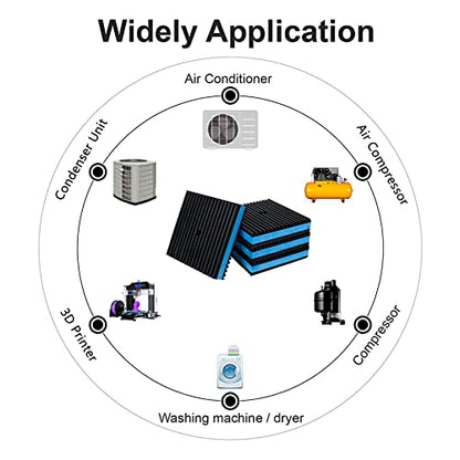 LBG Products Anti Vibration Pads,2" X 2" X 7/8" Heavy Duty Blue EVA Rubber Anti Vibration Isolation Pad for Air Compressor,Washer and Dryer,HVAC,Treadmills,Air Conditioner Accessories,Pack of 4 - size: 2" X 2" X 7/8"