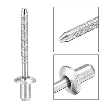uxcell Blind Rivets, 304 Stainless Steel Pull Rivets Core Decoration Rivets 4.8mm Diameter 8mm Grip Length Close End Silver Tone, 50pcs - size: 4.8mm x 8mm