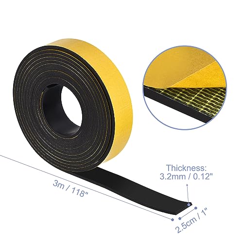 MECCANIXITY Adhesive Neoprene Rubber Strips Sheet 1"x118"x 0.12"(W L THK) - color: Yellow, size: 1" x 118" x 0.12"