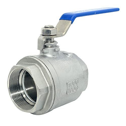 DAN SPEED 2" NPT Female 316 Stainless Steel Full Port Ball Valve Vinyl Handle WOG1000 - size: 2 inch 1 piece