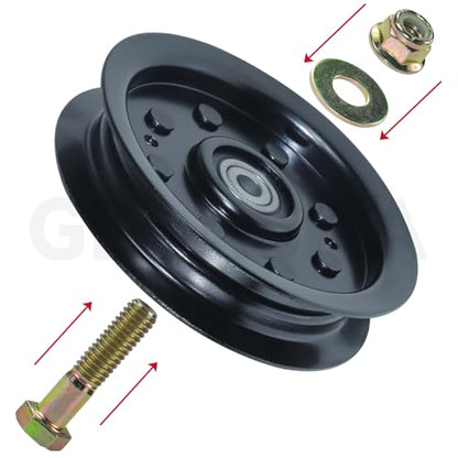 GELASKA 2Pack 753-08171 Idler Pulley 4.25 for Cub Cadet 50 inch RZT 50 Deck - color: A7 1x756-04129 Black