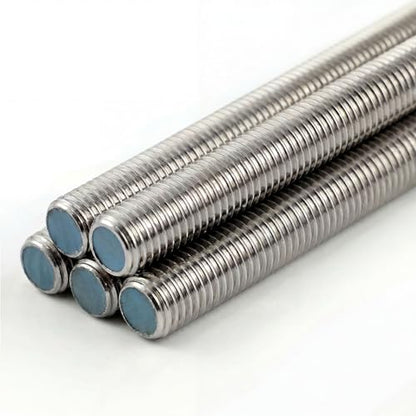 Chenango Supply 3/8-16 x 3, 304 Stainless Steel Fully Threaded Rod - size: 3/8-16 x 3ft (5 Pack)