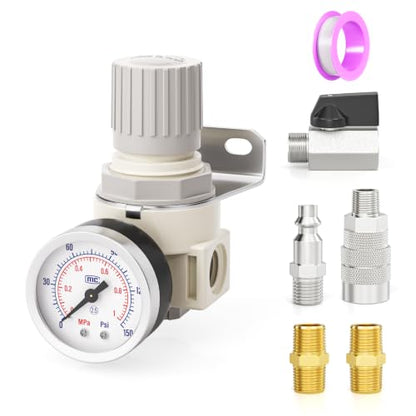 TAILONZ 1/4"NPT Pneumatic Pressure Regulator AR2000,White - color: White, size: Regulation
