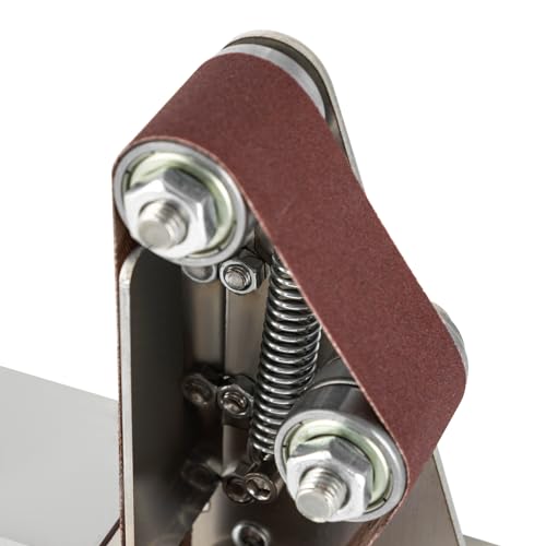 Mini Belt Sander, 7 Adjustable Speed Mini Bench Belt Grinder, 110-240V Mini Power Sanding Machine with 20PCS Abrasive Belts, Mini Electric Bench Grinder for Knife, Jewelry DIY, Wood Metal Working