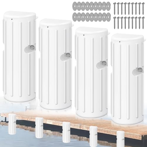 Dock Bumpers, Boat Dock Bumper Fender for Edge & Side, Marine-Grade PVC Fenders Guards for Docking, UV-Resistant, Edge Protection & Dock Guard, Includes 304 Stainless Hardware, 4Pack - White - style: 4PACK-WHITE