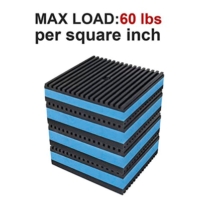 LBG Products Anti Vibration Pads,4" X 4" X 7/8" Heavy Duty Blue EVA Rubber Anti Vibration Isolation Pad for Air Compressor,Washer and Dryer,HVAC,Treadmills,Air Conditioner Accessories,Pack of 4 - size: 4" X 4" X 7/8"