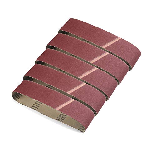 2 Inch X 36 Inch Sanding Belts, 60/80/120/240/400 Grits, Belt Sander Tool for Woodworking, Metal Polishing, Aluminum Oxide Sanding Belts (5 Pack) - size: 2"x36"