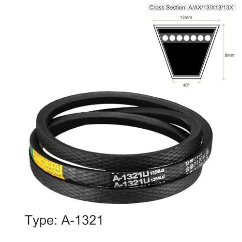 uxcell A1321 V-Belts 1321mm Inner Girth 13mm Top Width 8mm Thickness A-Section Rubber Drive Transmission Belt - size: 1321mm