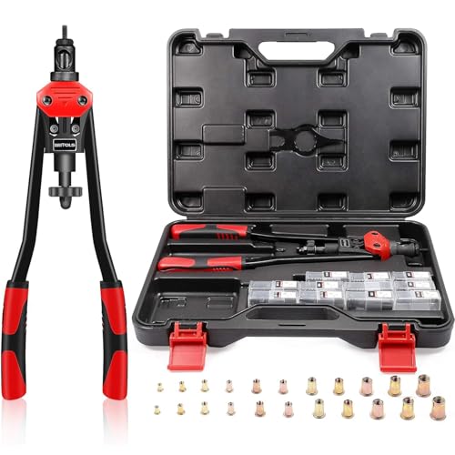 WETOLS Rivet Nut Tool Kit, 16'' Rivnut Tool with 11 Metric and SAE Mandrels - size: 16"
