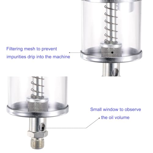 Needle Valve Gravity Drip Feed Oiler with Sight Glass automatic lubrication machine oil cup 100ml G1/4