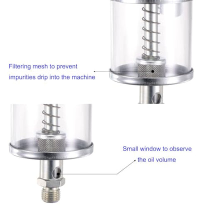 Needle Valve Gravity Drip Feed Oiler with Sight Glass automatic lubrication machine oil cup 100ml G1/4
