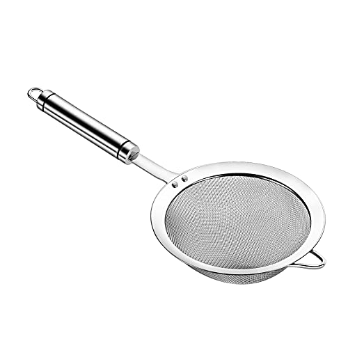 Fine Mesh Strainer with Handle Tea Sifter Stainless Steel Sieve - size: 5.51 inch Medium