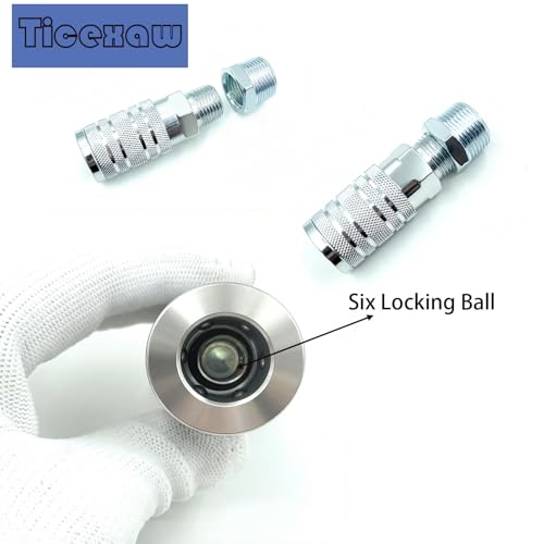 7-Piece 1/2" NPT Industrial Air Coupler Plug Set, Air Compressor Fittings