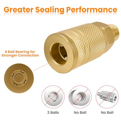 2PCS 1/4" NPT Male Air Compressor Fittings, Quick Connect Air Hose Coupler - size: Male 1/4" 2 pcs